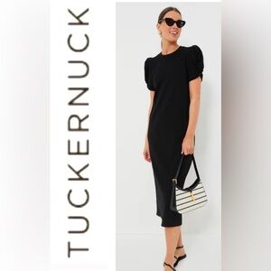Tuckernuck Pomander Place Black Short Sleeve Vesty Midi Dress - M